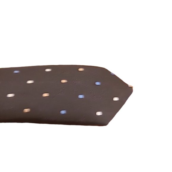 Givenchy Monsieur Tie Silk Blend Brown Polka Dot Casual Formal Classic Logo - Picture 2 of 13
